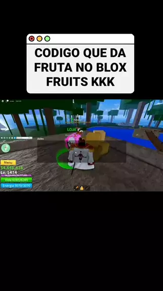 código de ganhar fruta no blox fruits no roblox
